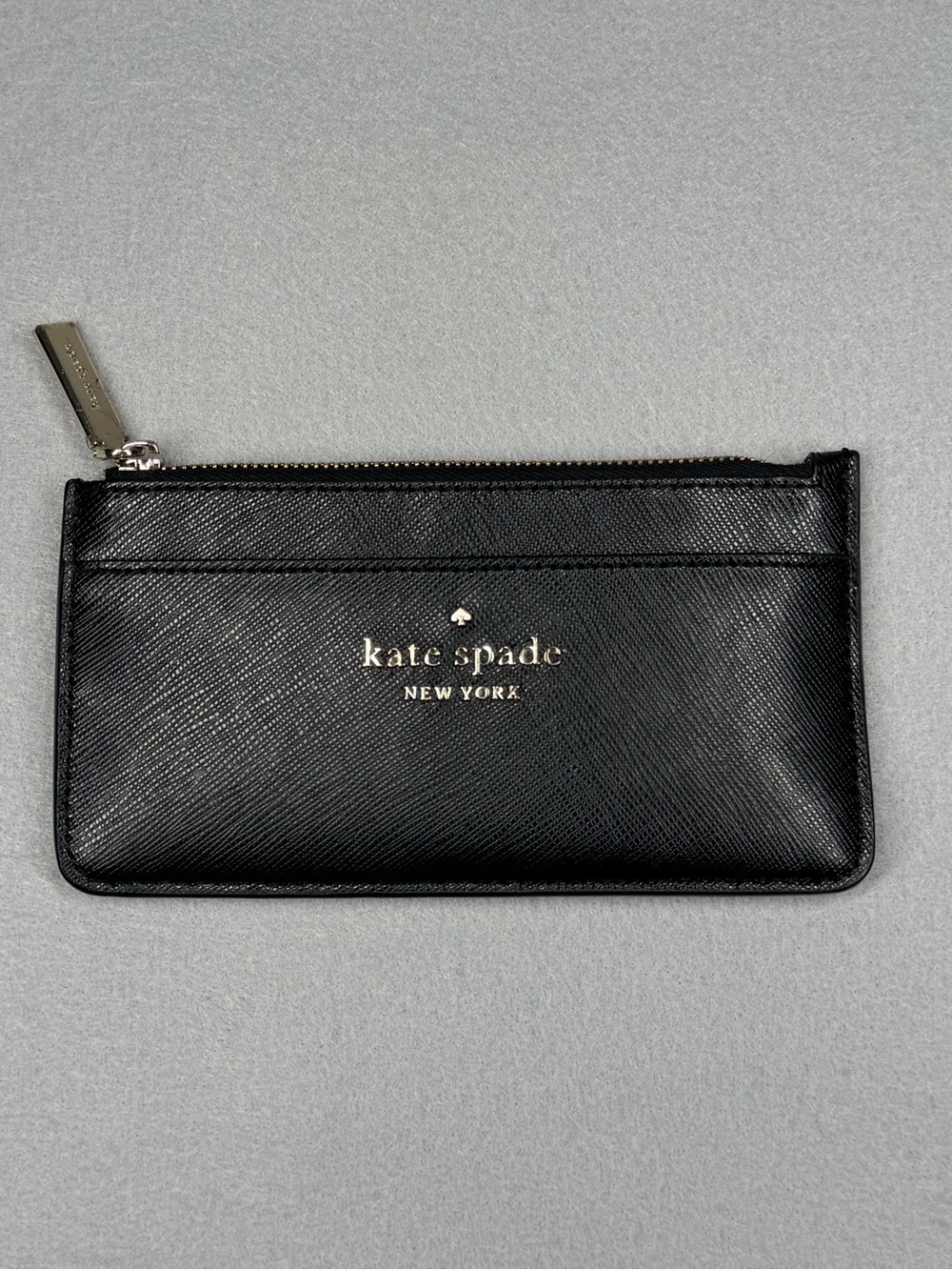 Kate Spade Staci Large Black Leather Slim Zip Wallet